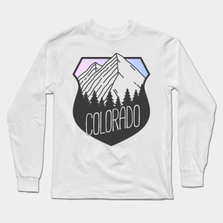 Colorful Colorado Mountain Crest Sunset Long Sleeve T-Shirt